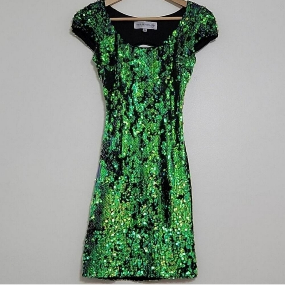 Dress The Population Sequin Mini Dress - Picture 1 of 11